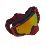 Ochelari unisex ski, snowboard, motociclism, ciclism, rama rosie, lentila multicolora, O11RMN